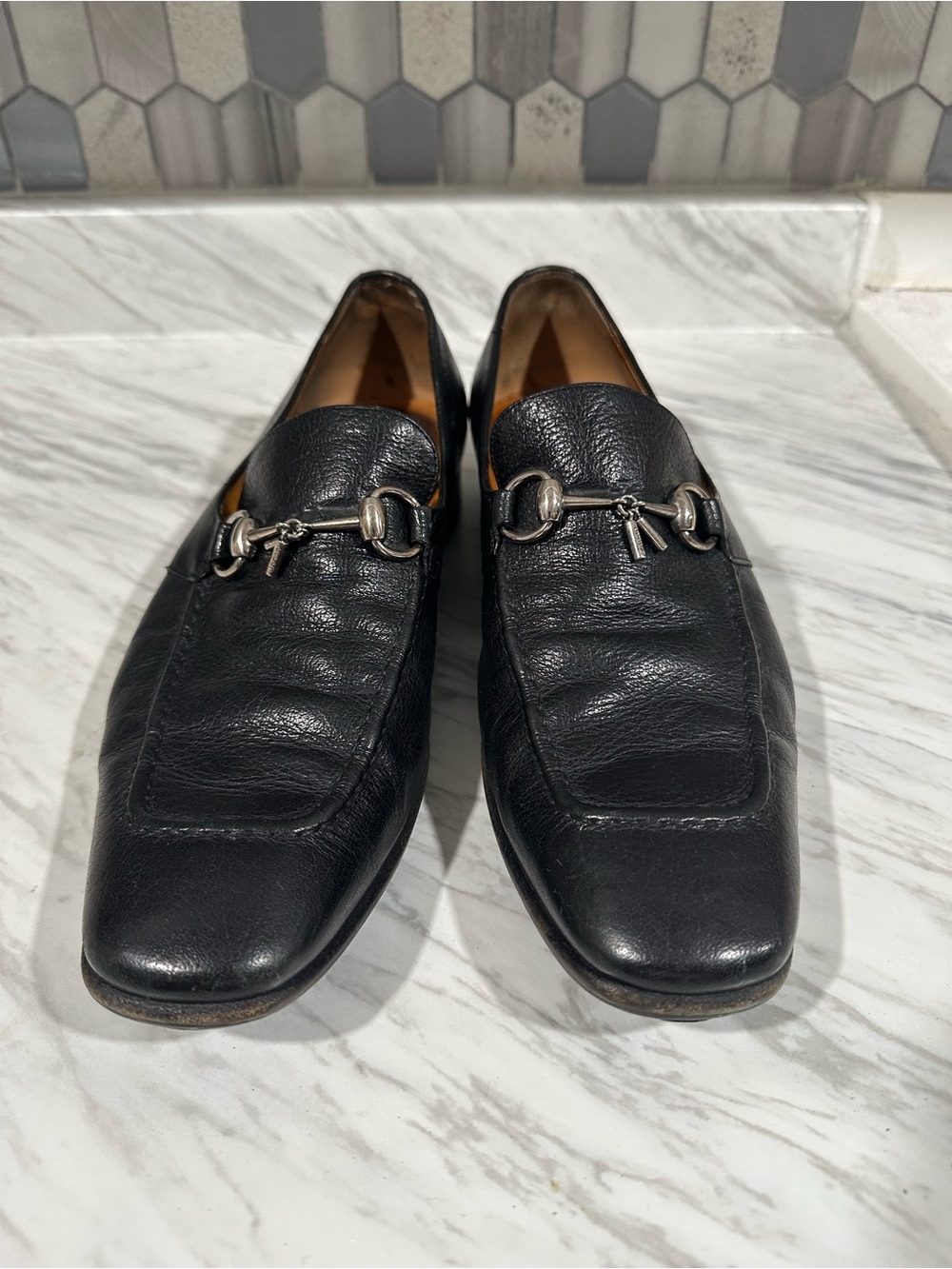 GUCCI Black Leather Men’s Bit Loafers